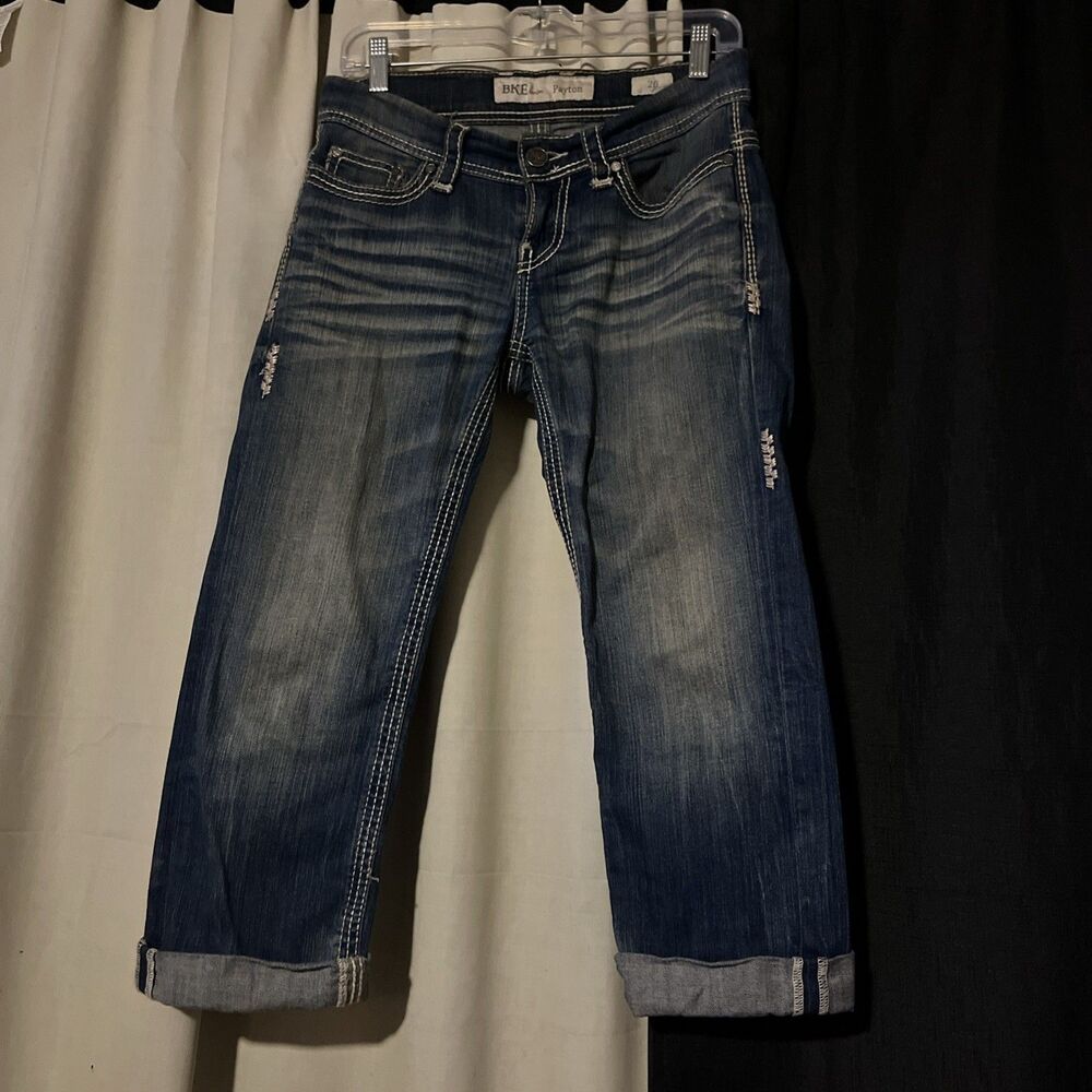 BKE Payton Cropped Straight Jeans Blue Wash 26